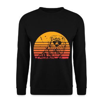 Beijing Dogs Sun Silhouette Vintage - Unisex Sweatshirt - black - Front - Alina (178cm) & Michal (187cm)