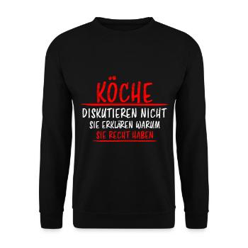 Koch Lustiger Spruch Beruf Gastronomie Geschenk - Unisex Pullover - Schwarz - Vorne - Alina (178cm) & Michal (187cm)
