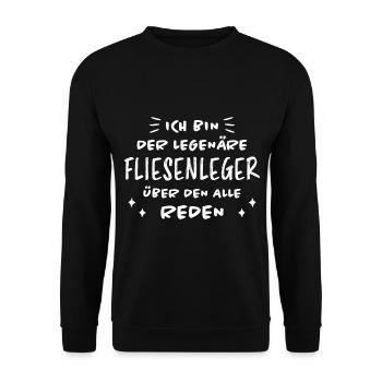 Fliesenleger Lustig Spruch Job Bodenleger Geschenk - Unisex Pullover - Schwarz - Vorne - Alina (178cm) & Michal (187cm)