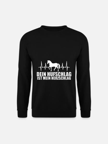 DEIN HUFSCHLAG IST MEIN HERZSCHLAG - PFERD - PONY - Unisex Pullover - Schwarz