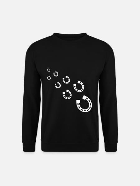 HUFEISEN - PFERD - PFERDE - REITEN - REITERIN - Unisex Pullover - Schwarz