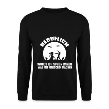 SENSENMANN - REAPER - BERUFLICH WOLLTE ICH SCHON.. - Unisex Pullover - Schwarz - Vorne - Alina (178cm) & Michal (187cm)