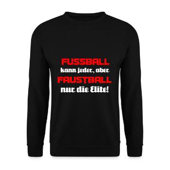 Faustball Faustballspieler Faustballer - Unisex Pullover - Schwarz - Vorne - Alina (178cm) & Michal (187cm)