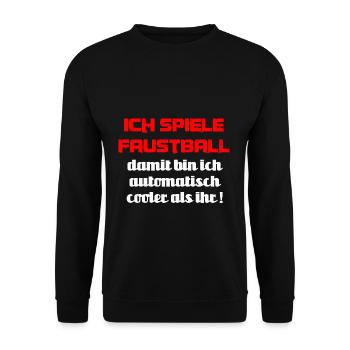 Faustball Faustballspieler Faustballer - Unisex Pullover - Schwarz - Vorne - Alina (178cm) & Michal (187cm)