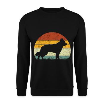 Blanc Blanc Berger Suisse Rétro Vintage - Sweat-shirt Unisexe - noir - Devant - Alina (178cm) & Michal (187cm)