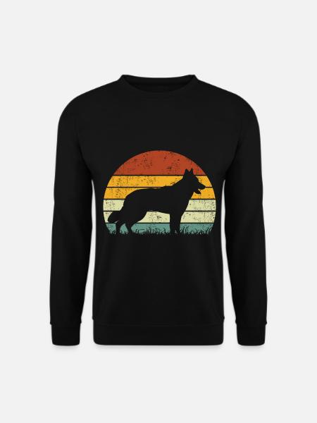 Weisser Weißer Schweizer Schäferhund Retro Vintage - Unisex Pullover - Schwarz