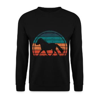 Shetlandpony Shetland Poney Vintage Rétro - Sweat-shirt Unisexe - noir - Devant - Alina (178cm) & Michal (187cm)