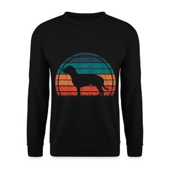Hanoverian Hanover Sweat Dog Vintage Retro - Unisex Sweatshirt - black - Front - Alina (178cm) & Michal (187cm)