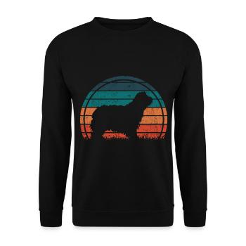Bergame Berger Chien Vintage ́Rétro - Sweat-shirt Unisexe - noir - Devant - Alina (178cm) & Michal (187cm)
