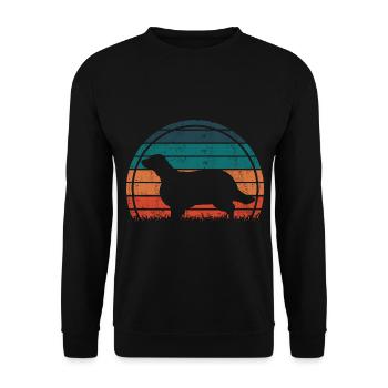 Cavalier King Charles Spaniel Maman Vintage Rétro - Sweat-shirt Unisexe - noir - Devant - Alina (178cm) & Michal (187cm)