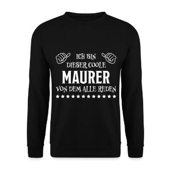 Maurer Lustiger Spruch Baustelle Maurer Geschenk - Unisex Pullover - Schwarz - Vorne - Alina (178cm) & Michal (187cm)