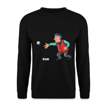 Franzose spielt Petanque für einen Petanque - Unisex Pullover - Schwarz - Vorne - Alina (178cm) & Michal (187cm)