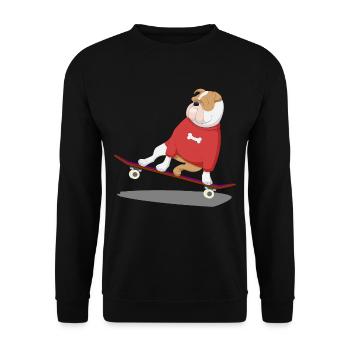 french bulldog skateboard dog puppy - Unisex Sweatshirt - black - Front - Alina (178cm) & Michal (187cm)