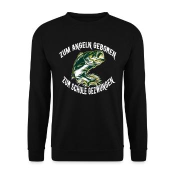 Pêche pour les pêcheurs nés à l'école de GEZWUNGEN - Sweat-shirt Unisexe - noir - Devant - Alina (178cm) & Michal (187cm)