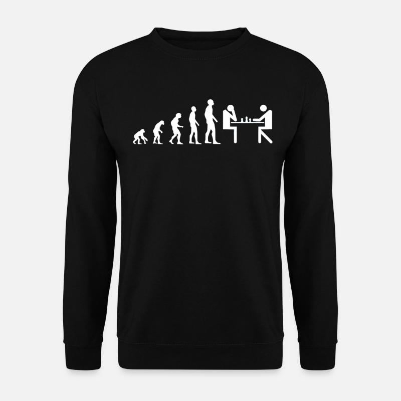 Evolution Schachl en blanc - Sweat-shirt Unisexe - noir