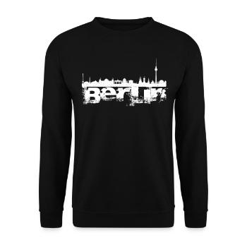 Berlin skyline in white design - Unisex Sweatshirt - black - Front - Alina (178cm) & Michal (187cm)