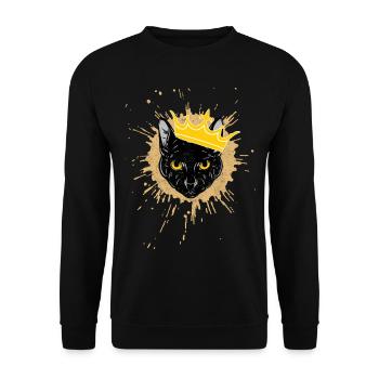 Chat Vintage Chat Couronne Couronne Chat Noir Cadeau - Sweat-shirt Unisexe - noir - Devant - Alina (178cm) & Michal (187cm)