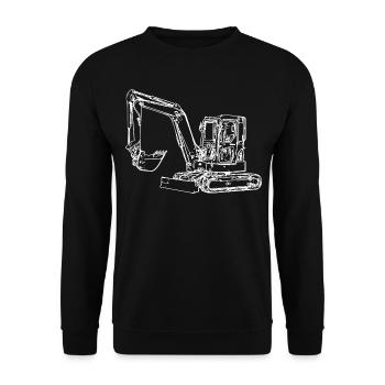 Cuillère sur chenilles pour -excavatrice blanche - Sweat-shirt Unisexe - noir - Devant - Alina (178cm) & Michal (187cm)