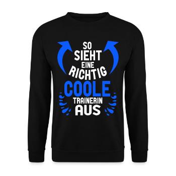 So sieht ein richtig cooler Trainer aus - Unisex Pullover - Schwarz - Vorne - Alina (178cm) & Michal (187cm)