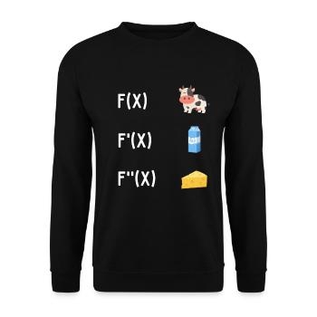 Mathematics Derivation Math Teacher School Cow Milk - Unisex Sweatshirt - black - Front - Alina (178cm) & Michal (187cm)