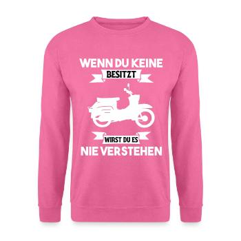 Spruch Simson Schwalbe KR51 DDR Zweitakt Osten - Unisex Pullover - Pink - Vorne