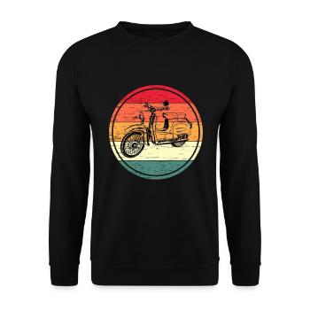 Simson KR51 Schwalbe Zweitakt DDR Moped Mofa - Unisex Pullover - Schwarz - Vorne - Alina (178cm) & Michal (187cm)