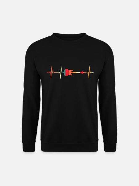 Vintage Heartbeat ECG Guitar Pulse E-Guitar - Unisex Sweatshirt - black