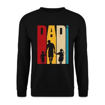 Vater und Sohn - Vater und Tochter, Vater Sohn und Tochter - Unisex Pullover - Schwarz - Vorne - Alina (178cm) & Michal (187cm)