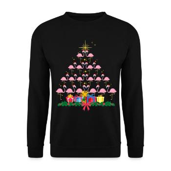 Flamant rose Noël. Cadeau de Noël - Sweat-shirt Unisexe - noir - Devant - Alina (178cm) & Michal (187cm)