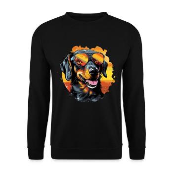 Chien pop art cool avec des lunettes de soleil - Sweat-shirt Unisexe - noir - Devant - Alina (178cm) & Michal (187cm)