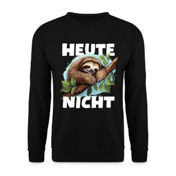 Faultier 9 FERTIG - Unisex Pullover - Schwarz - Vorne - Alina (178cm) & Michal (187cm)
