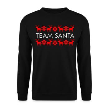 Moose Stars Norway Ugly Christmas Team Santa - Unisex Sweatshirt - black - Front - Alina (178cm) & Michal (187cm)