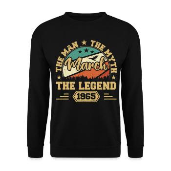 März 1965 Jubiläum 1965 Legenden März - Unisex Pullover - Schwarz - Vorne - Alina (178cm) & Michal (187cm)