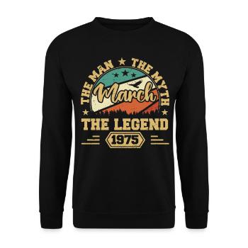 March 1975 Jubilee 1975 Legends March - Unisex Sweatshirt - black - Front - Alina (178cm) & Michal (187cm)