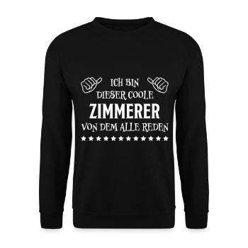 Zimmerer Lustiger Spruch Fun Zimmermann Geschenk - Unisex Pullover - Schwarz - Vorne - Alina (178cm) & Michal (187cm)