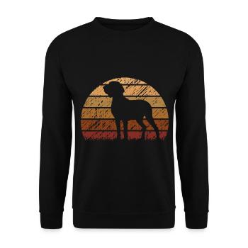 Bracco Italiano Dog Vintage Silhouette - Unisex Sweatshirt - black - Front - Alina (178cm) & Michal (187cm)