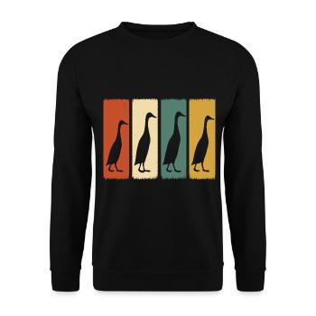 Canards Rétro Canard Éleveur de Canard Élevage de Canard - Sweat-shirt Unisexe - noir - Devant - Alina (178cm) & Michal (187cm)