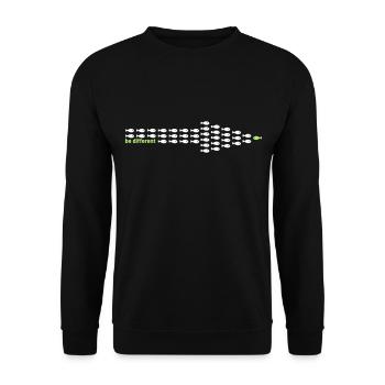 Be Different Fish Angel Angler Sayings Gift - Unisex Sweatshirt - black - Front - Alina (178cm) & Michal (187cm)