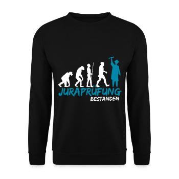 Juraprüfung Jura Prüfung Studium bestanden - Unisex Pullover - Schwarz - Vorne - Alina (178cm) & Michal (187cm)