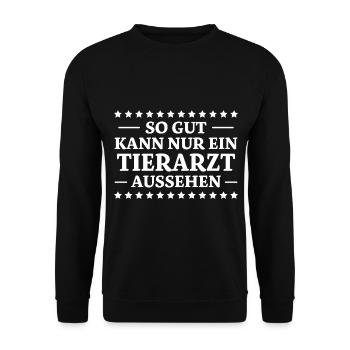 Tierarzt Spruch Beruf Lustiges Tierarzt Geschenk - Unisex Pullover - Schwarz - Vorne - Alina (178cm) & Michal (187cm)