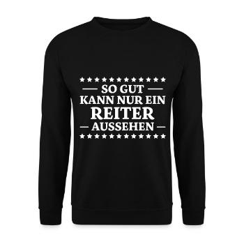 Reiter Spruch Reiten Pferdesport Reiter Geschenk - Unisex Pullover - Schwarz - Vorne - Alina (178cm) & Michal (187cm)