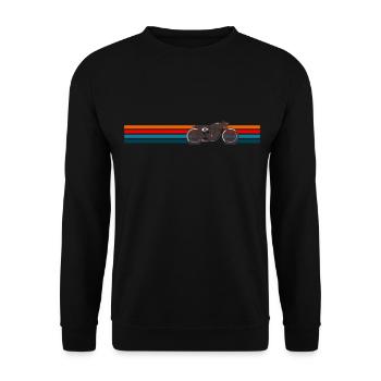 Motorrad Cafe Racer Retro Design - Unisex Pullover - Schwarz - Vorne - Alina (178cm) & Michal (187cm)