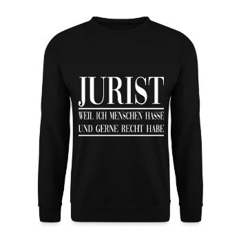 Jurist - Unisex Pullover - Schwarz - Vorne - Alina (178cm) & Michal (187cm)