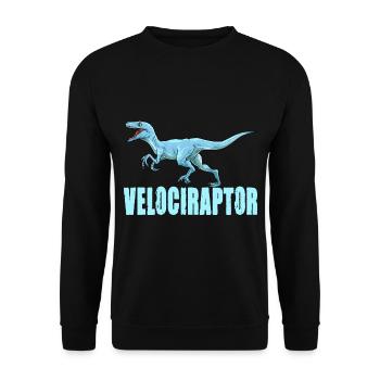 Dinosaurier Velociraptor Raptor Dino - Unisex Pullover - Schwarz - Vorne - Alina (178cm) & Michal (187cm)