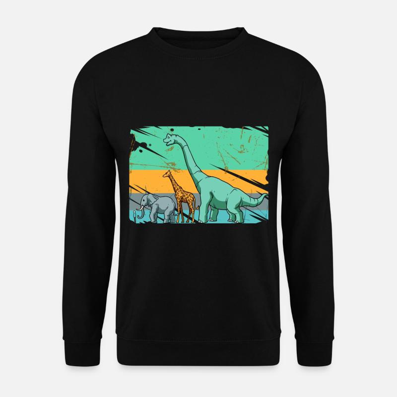 Brachiosaurus Dinosaurier Giraffe Elefant Mensch - Unisex Pullover - Schwarz