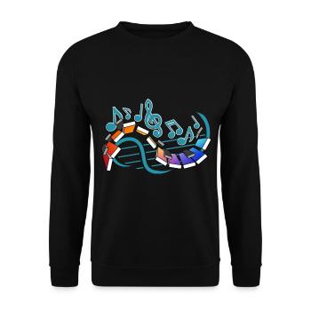 Piano Musical Notes Street Art - Unisex Sweatshirt - black - Front - Alina (178cm) & Michal (187cm)