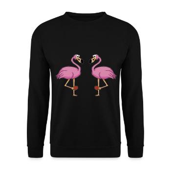 Tischtennis Outfit Damen Katze - Unisex Pullover - Schwarz - Vorne - Alina (178cm) & Michal (187cm)