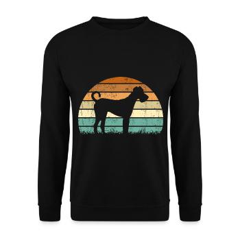 Irish Terrier Retro Vintage Gift - Unisex Sweatshirt - black - Front - Alina (178cm) & Michal (187cm)