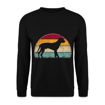 Schwarzwildbracke Slovenský Kopov Retro Vintage - Unisex Pullover - Schwarz - Vorne - Alina (178cm) & Michal (187cm)
