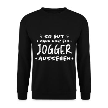 Jogger Laufen Lustiger Spruch Joggen Geschenk - Unisex Pullover - Schwarz - Vorne - Alina (178cm) & Michal (187cm)